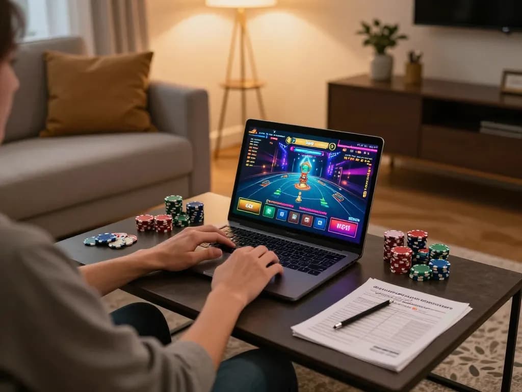 Engaging gameplay on xx88 asia mobile site showcasing responsible gambling in a cozy home environment