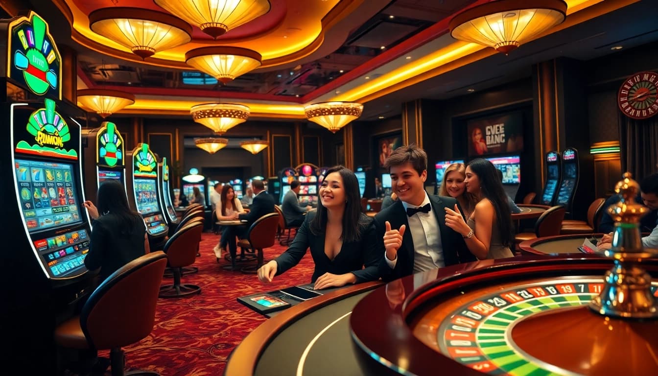 Engaging scene of players enjoying casino games, focusing on the depo 5k betting strategy.