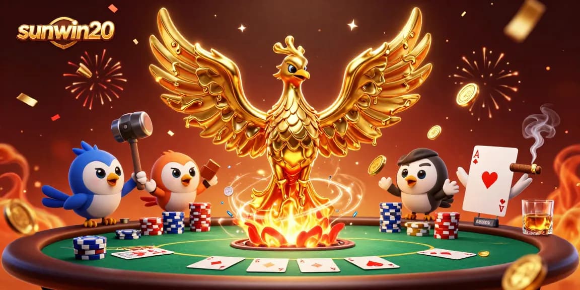 Experience thrilling gameplay with sunwin20's captivating casino action featuring a golden phoenix.