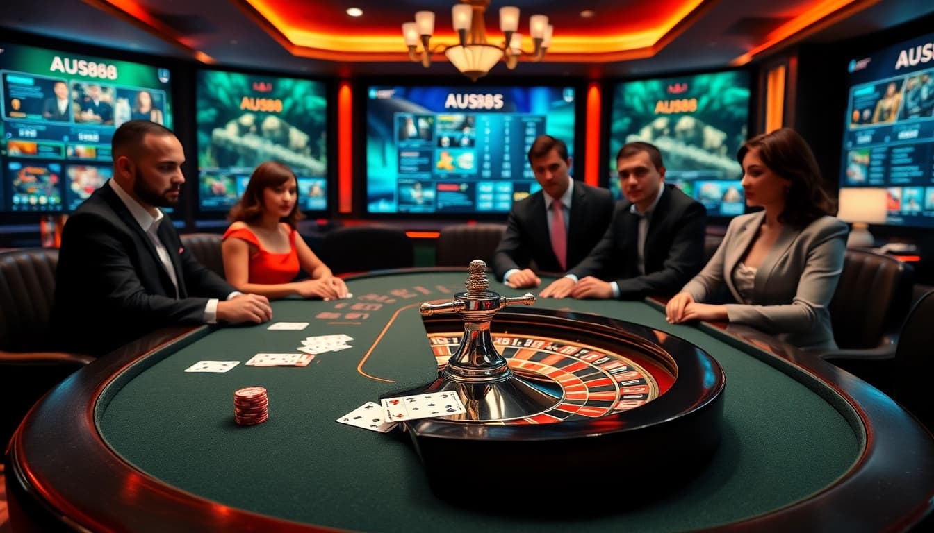 Experience thrilling gaming at Nhà cái AU88 with elegant poker games and vibrant casino elements.