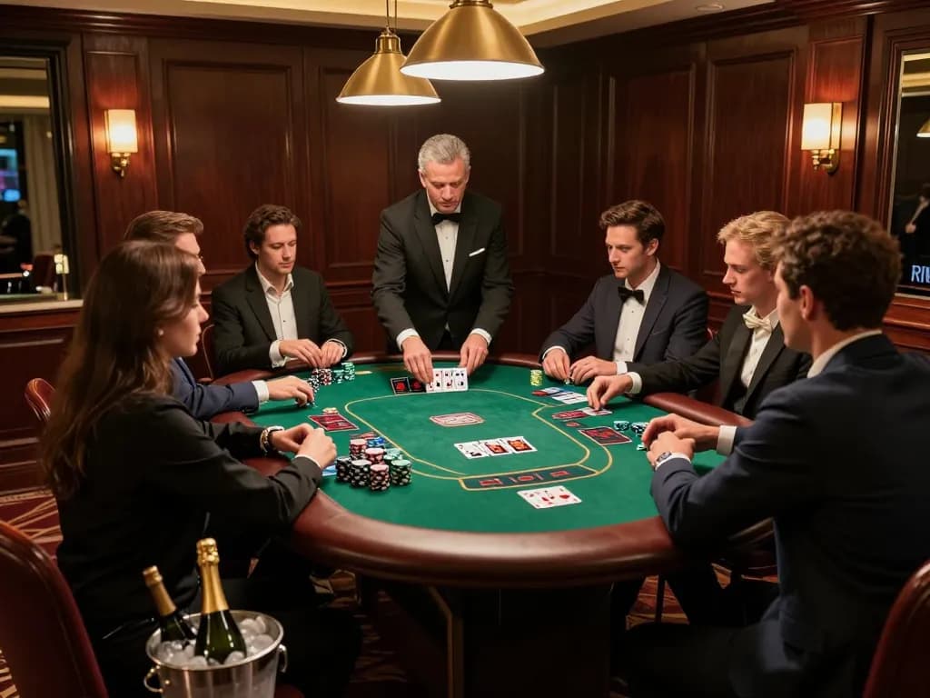 Players enjoying a thrilling game of blackjack at bj886, showcasing excitement and strategy.