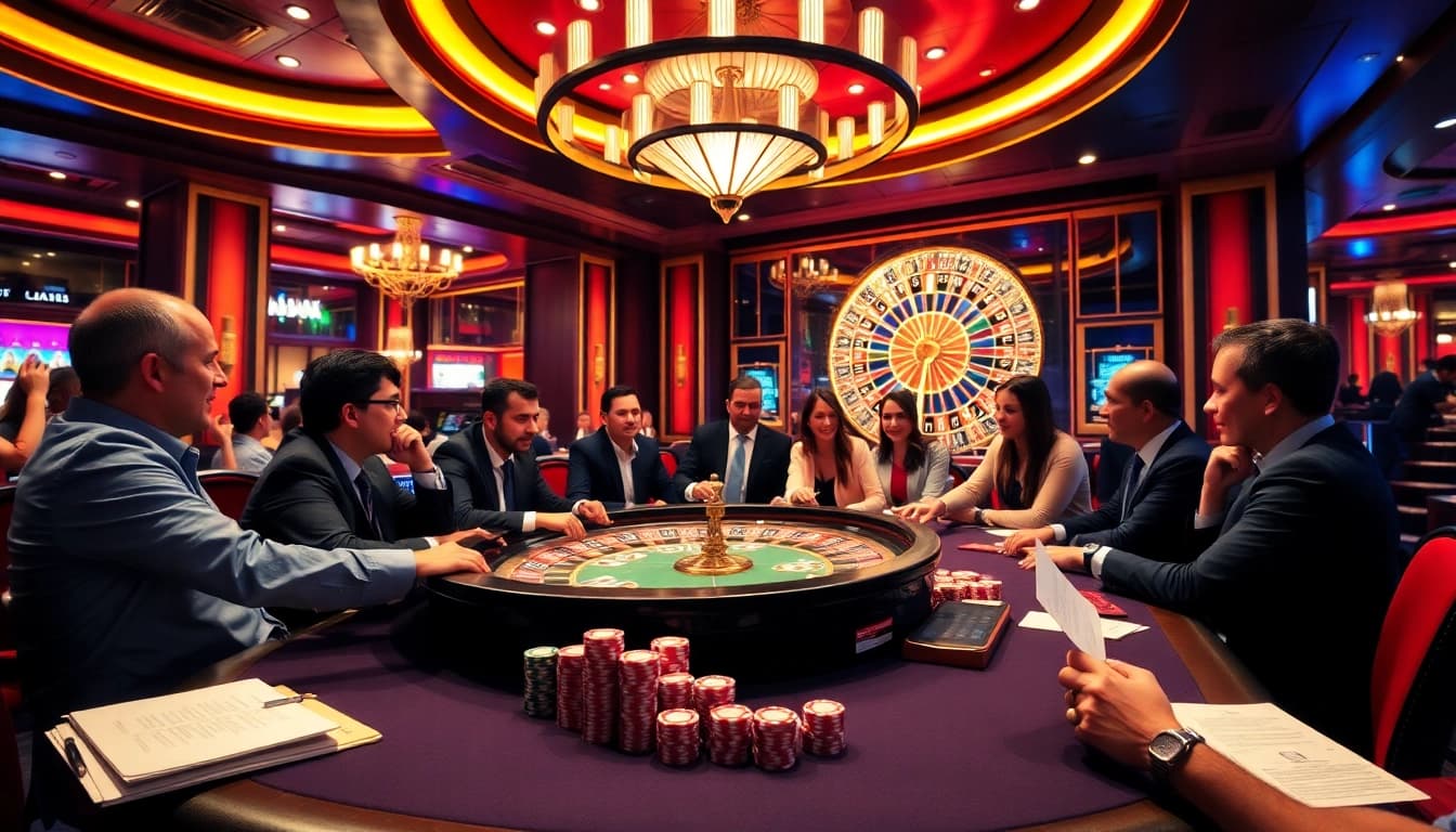 Engaging gambling scene featuring professionals at the poker table, portraying immigration lawyer Sydney in the strategic context.