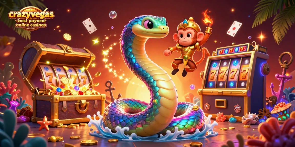 Experience the excitement of crazyvegas best payout online casinos through this vibrant 3D illustration.