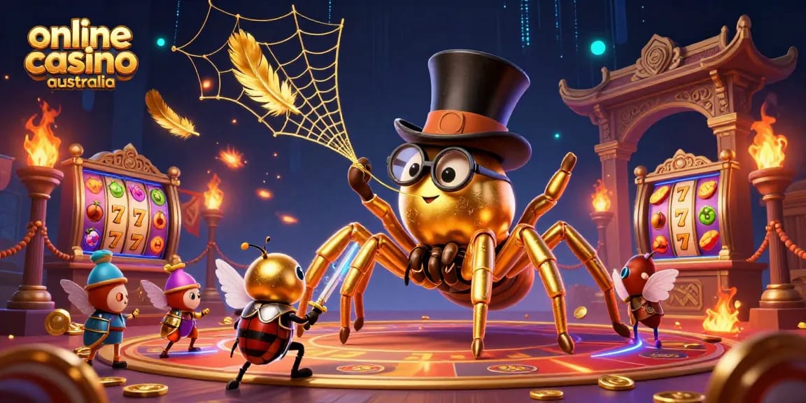 Engage at an online casino Australia with lively characters in an immersive 3D casino scene.