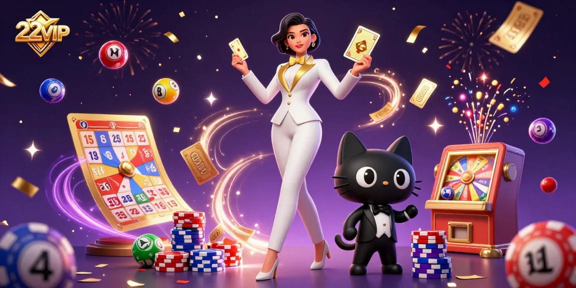 Experience thrilling games at 22VIP, featuring dynamic lottery balls and vibrant prizes!