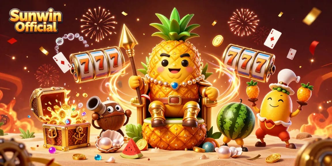 Experience thrilling casino gameplay with the Sunwin Official characters in vibrant illustration.