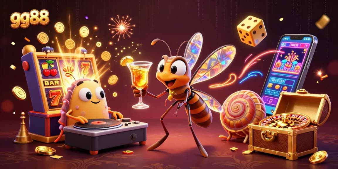 Experience thrilling jackpots with gg88 at a vibrant casino-themed illustration.