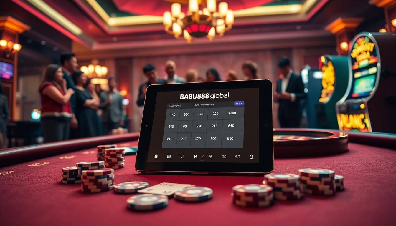 Experience the excitement of Babu88.global with dynamic gameplay at a luxurious casino table.