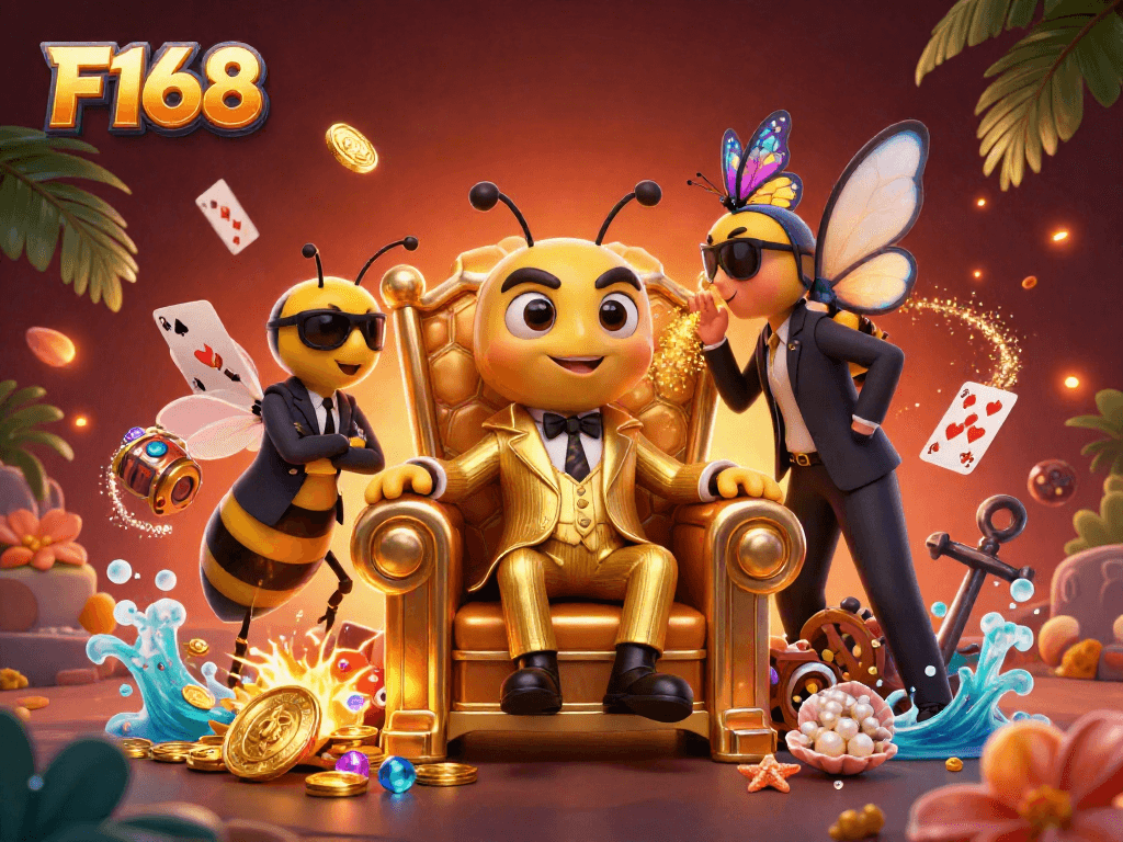 Experience thrilling moments with F168 as the mob boss oversees a vibrant casino scene.