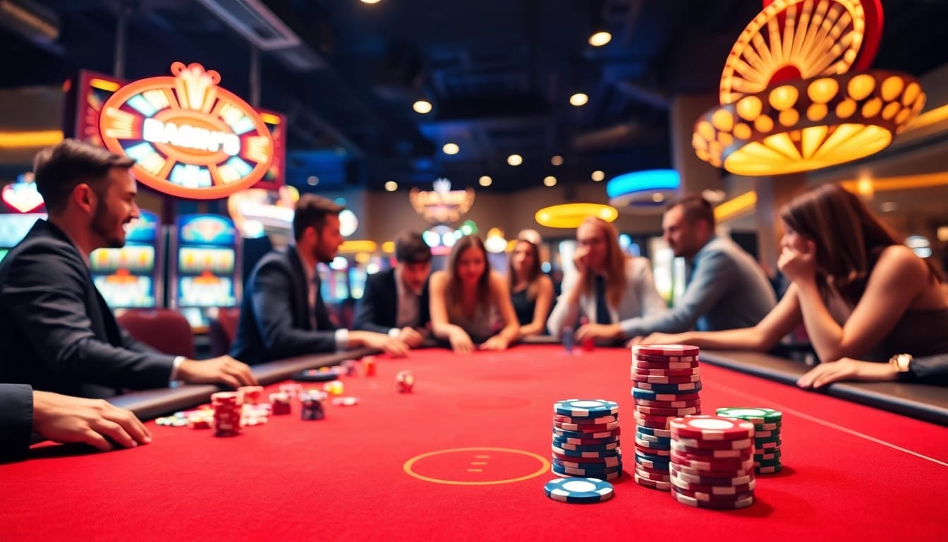 Engaging casino game scene showcasing players enjoying games at geekthc tables.