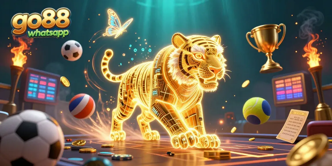 Enhance your gaming experience with go88 whatsapp in this dynamic casino illustration.