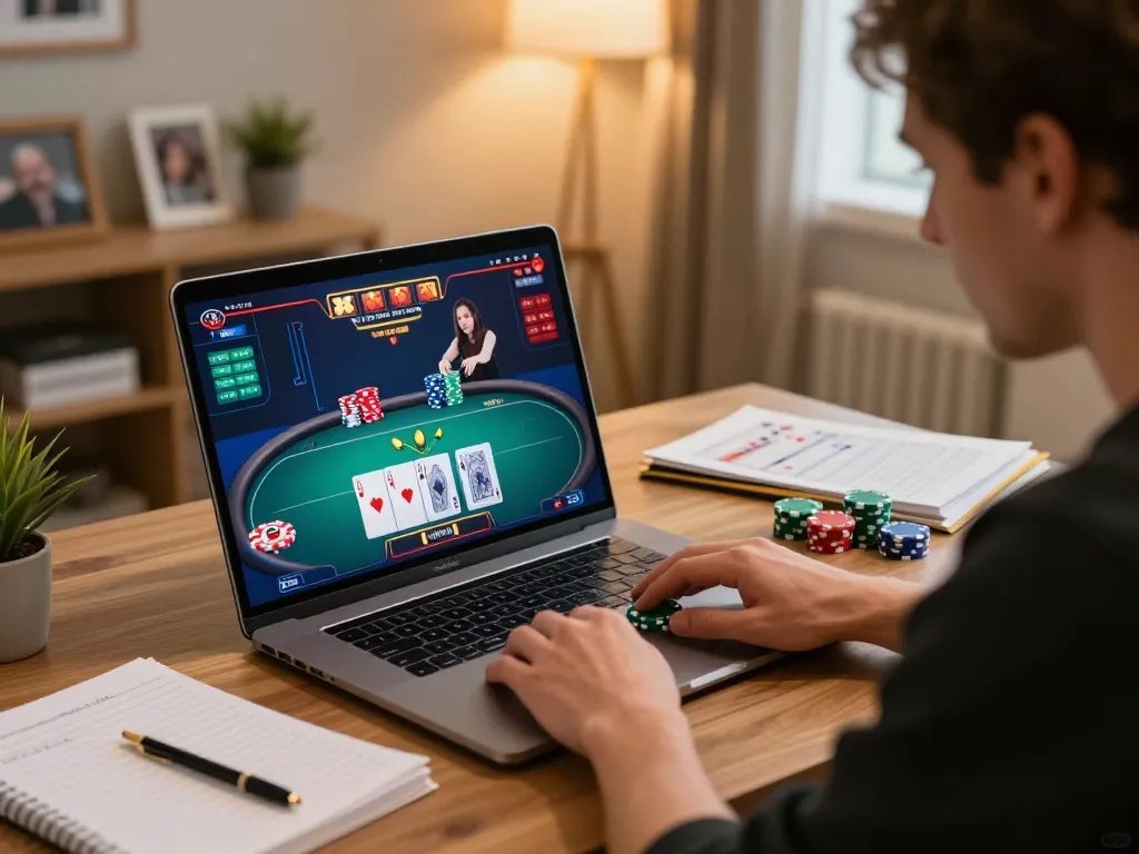 Experience fly88 online poker with thrilling gameplay and strategy in a cozy home setting