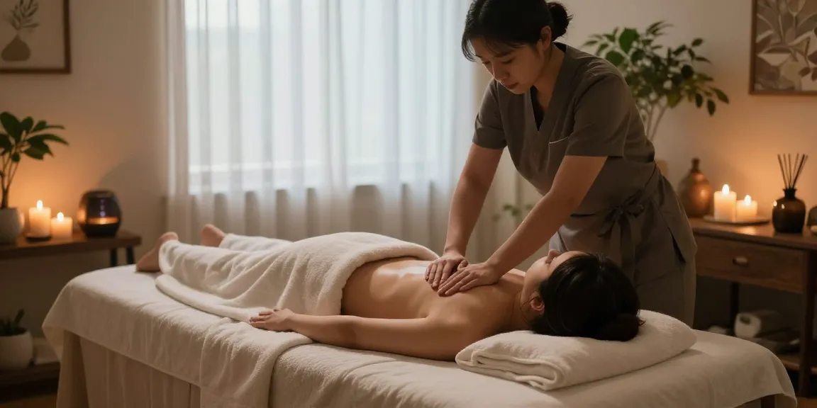 Serene 부산스웨디시 massage experience with therapist and relaxed client in calming spa