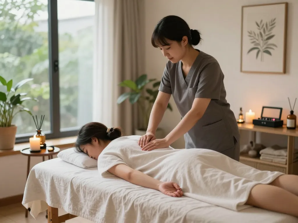 Healing 구로마사지 treatment in serene wellness studio environment