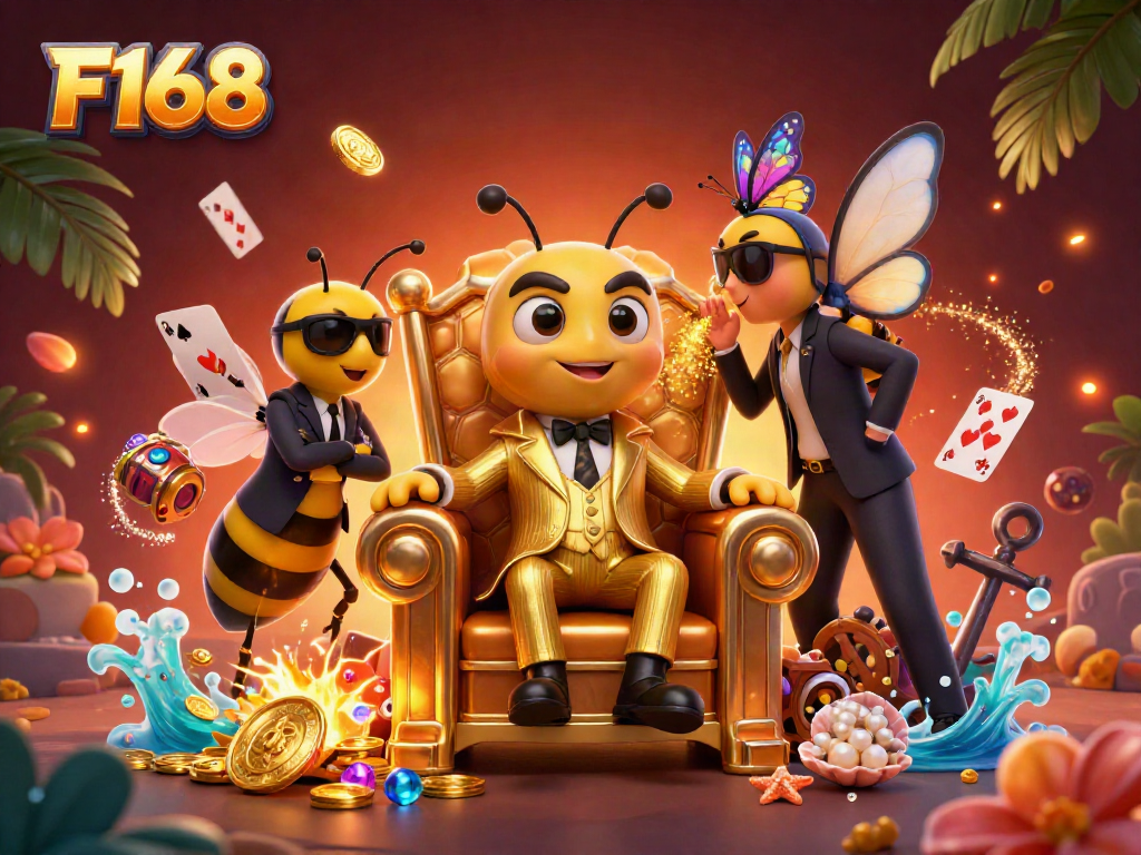Experience thrilling moments with F168 as the mob boss oversees a vibrant casino scene.