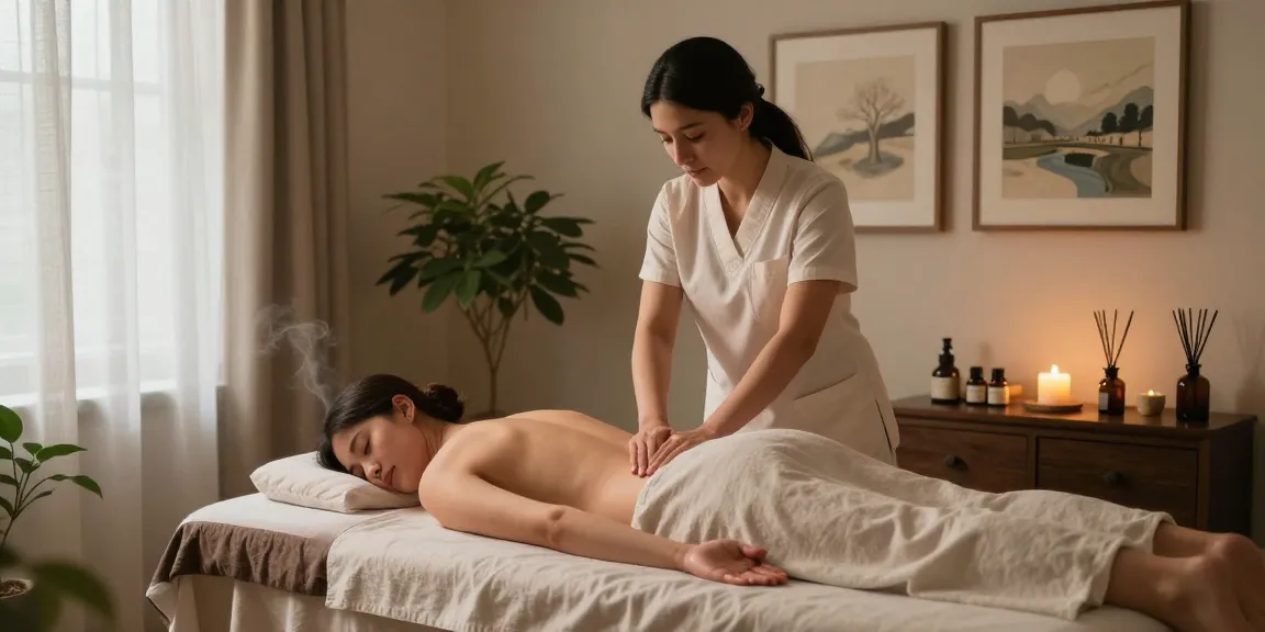 Experience a relaxing Swedish massage in a premium wellness studio featuring calming elements and serene ambiance.