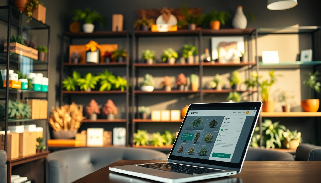 Learn how to buy weed online with a modern cannabis shopping experience showcasing colorful strains.