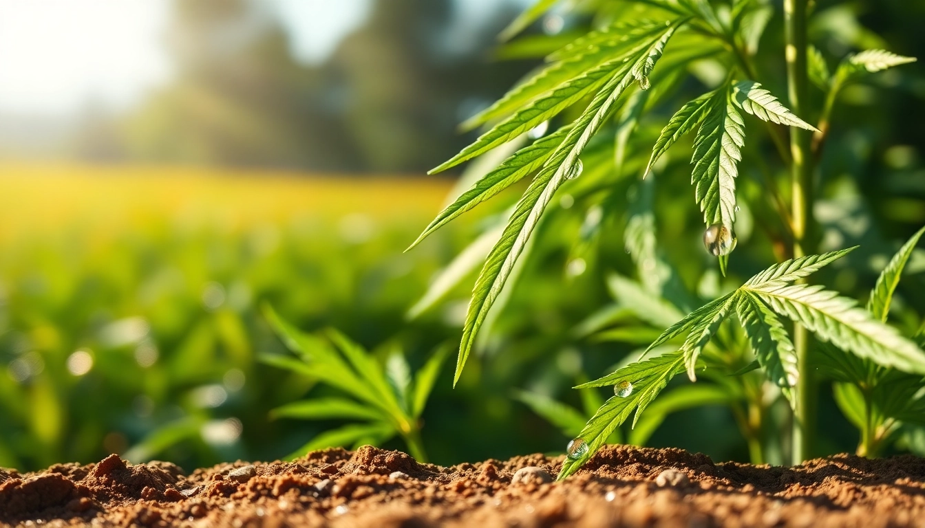 Captivating close-up of a CBD hemp plant thriving under natural light, emphasizing organic growth.
