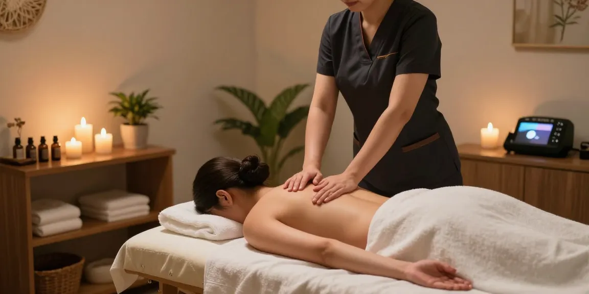 Swedish massage treatment showcasing a relaxing atmosphere with nature-inspired decor.