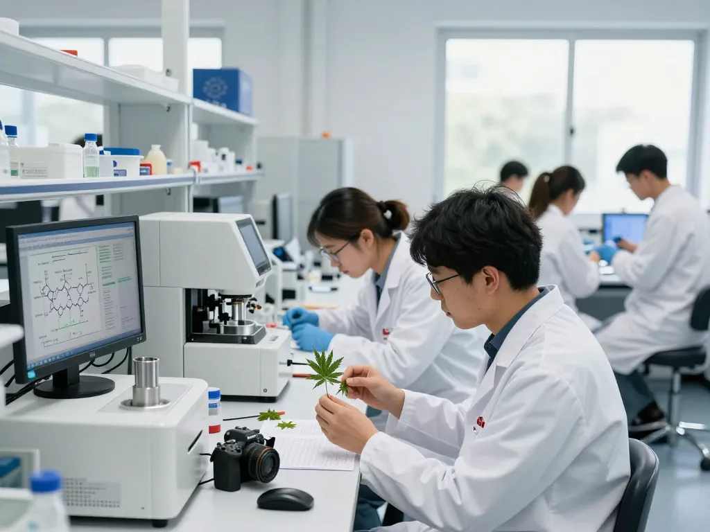 Researching innovative cannabinoid formulas at an EU cannabinoid manufacturer lab.