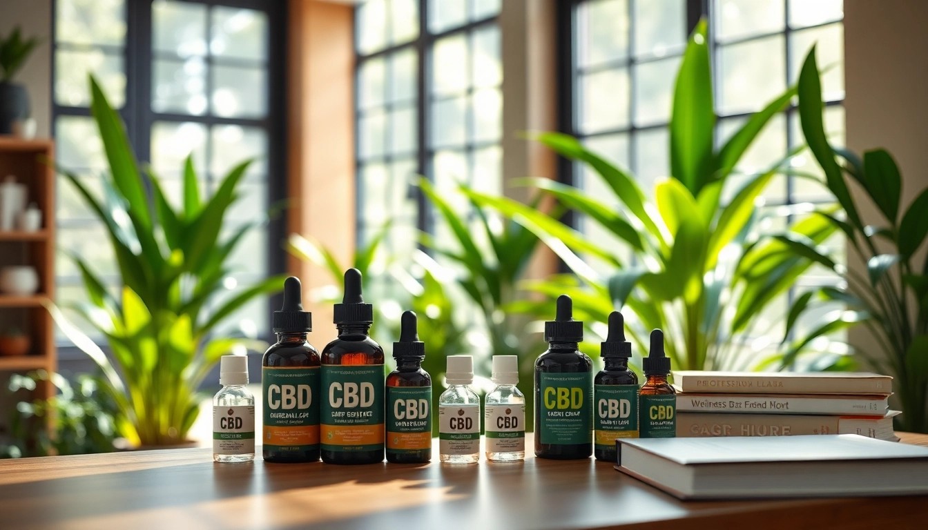 Catálogo de CBD en una tienda moderna, exhibiendo productos y un ambiente saludable.
