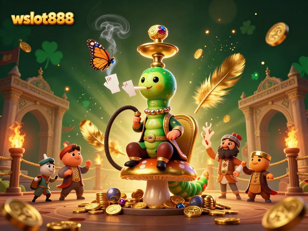 Mendapatkan jackpot di WSLOT888 dengan ilustrasi 3D karakter menarik yang menunjukkan keseruan permainan kasino.