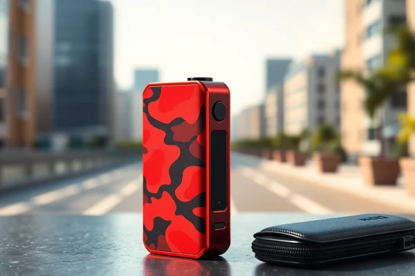 Engaging image of Vaporesso XROS 4 Mini Camo Red highlighting its stylish design and modern appeal.