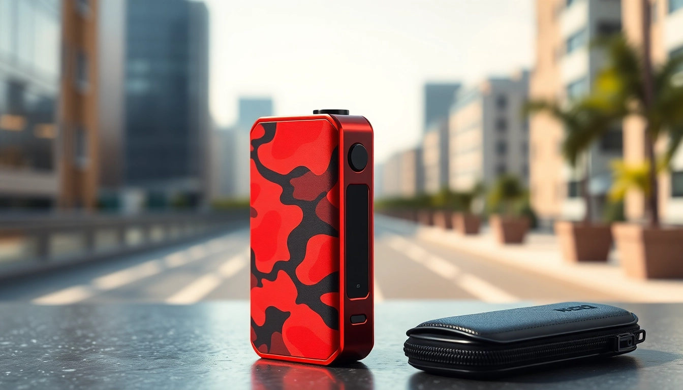 Engaging image of Vaporesso XROS 4 Mini Camo Red highlighting its stylish design and modern appeal.