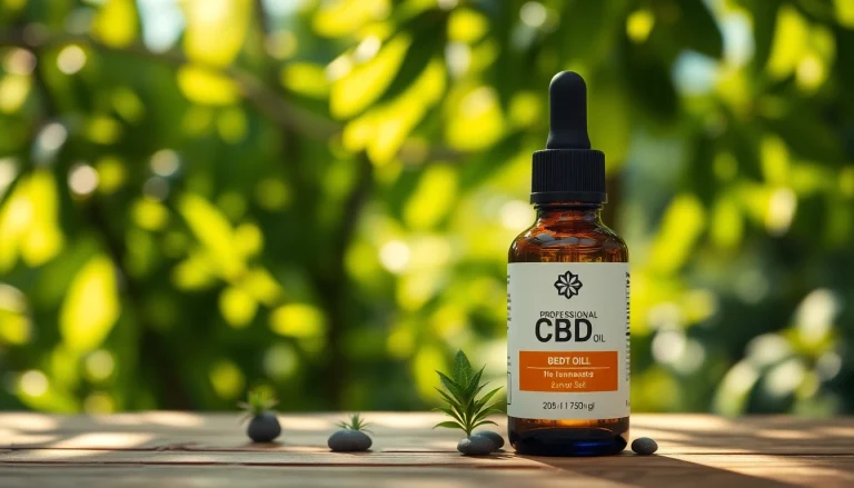 Explore benefits of CBD Oil in a serene natural setting with soothing lighting.
