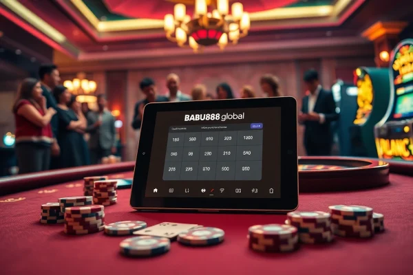 Experience the excitement of Babu88.global with dynamic gameplay at a luxurious casino table.