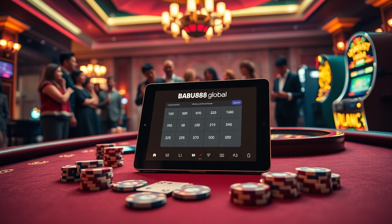 Experience the excitement of Babu88.global with dynamic gameplay at a luxurious casino table.