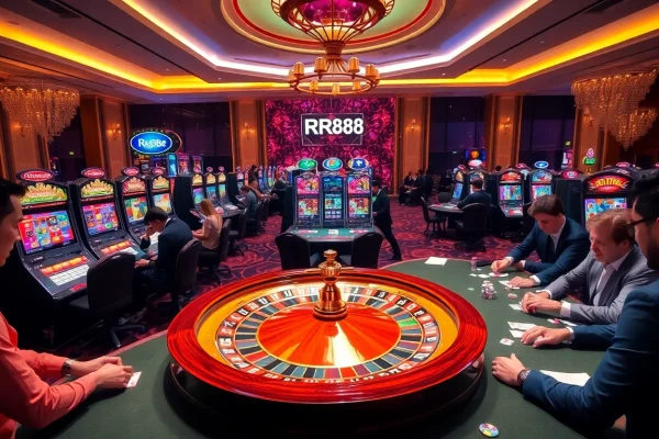 Gambling excitement at RR88 casino with vibrant games and players winning big