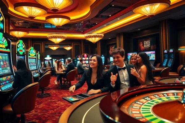 Engaging scene of players enjoying casino games, focusing on the depo 5k betting strategy.