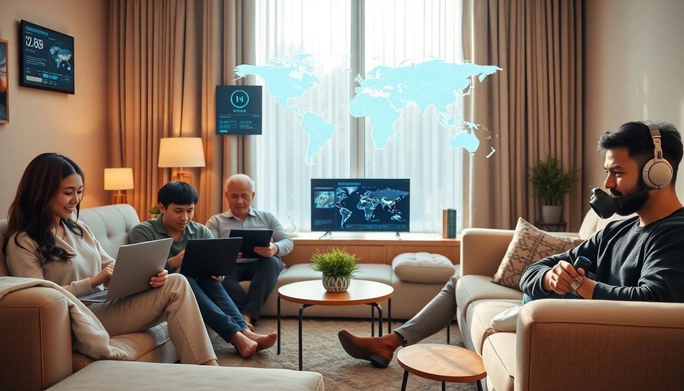 快连官网 service enabling diverse users to connect to high-speed internet effortlessly in a modern setting.