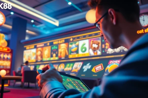 Engaging gaming environment of Nhà Cái NK88 showcasing exciting game options and immersive digital interface.