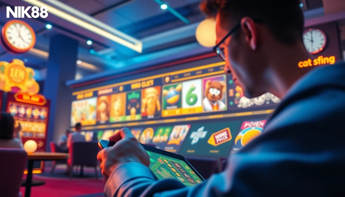 Engaging gaming environment of Nhà Cái NK88 showcasing exciting game options and immersive digital interface.