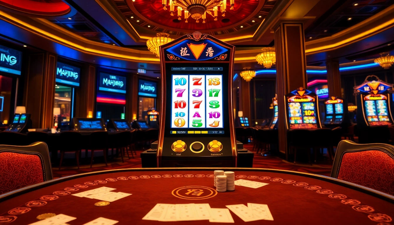 Experience the thrill of slot demo mahjong on a luxurious casino machine with colorful reels.