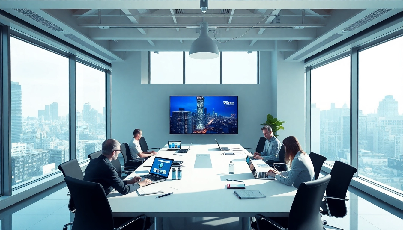 Custom website design NYC showcased in a modern NYC office with a professional team collaborating.