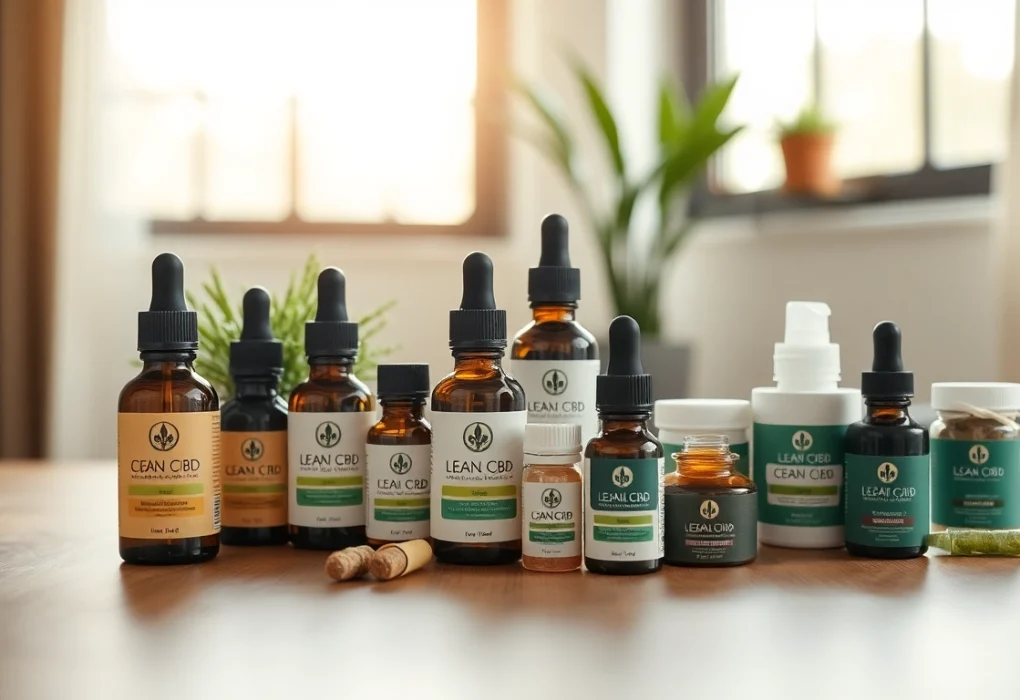 Showcasing various legal CBD products in a natural setting to promote wellness.